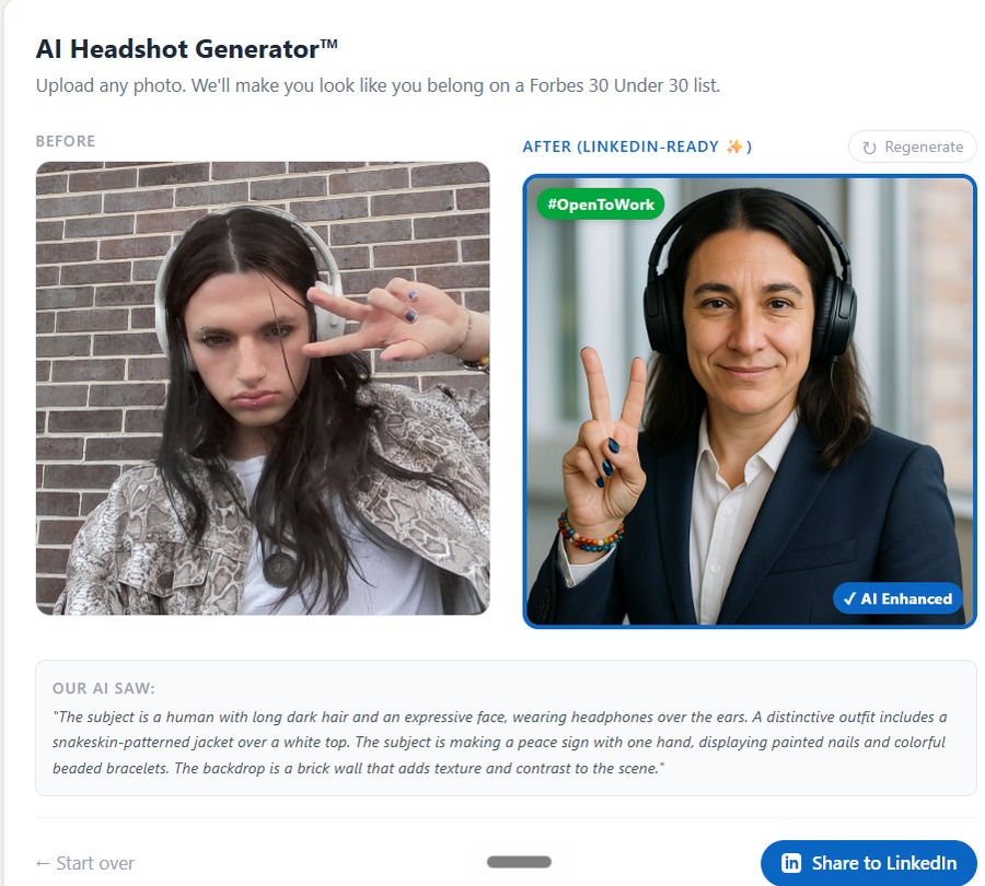 AI Headshot Generator feature