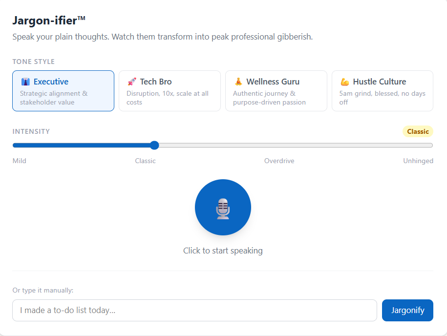 Jargon-ifier feature